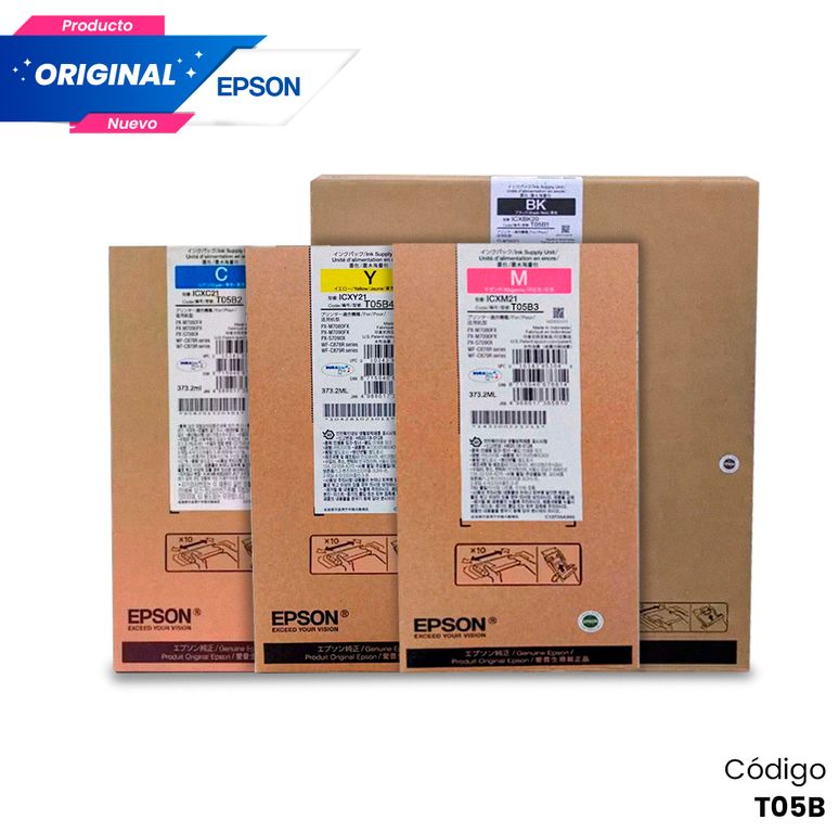 Kit Tinta T05B Original Negro Cian Magenta Amarillo