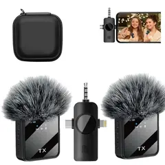 NANOTRON TECHNOLOGIES - Micrófonos Inalámbricos Dual F16 para Tipo C, IOS, Cámaras y Equipos con estuche