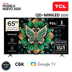 TCL - Televisor 65" 4K QD Mini LED Google TV 65C6K 2025