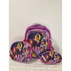 GENERICO - Set Mochila Kpop Las Guerreras K-pop Huntrix Cazadoras de demonios con Luces Morado