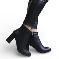 GENERICO - Botin Mujer Clasica Taco 9 2086L-60 Color Negro