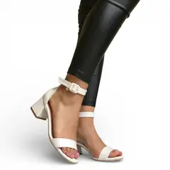 GENERICO - Sandalia Mujer Clasica Taco 5 2086L-55 Color Blanco