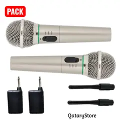 OEM - Par de Microfonos Inalambricos ideal para Karaoke Fiestas Entrevistas Conferencias