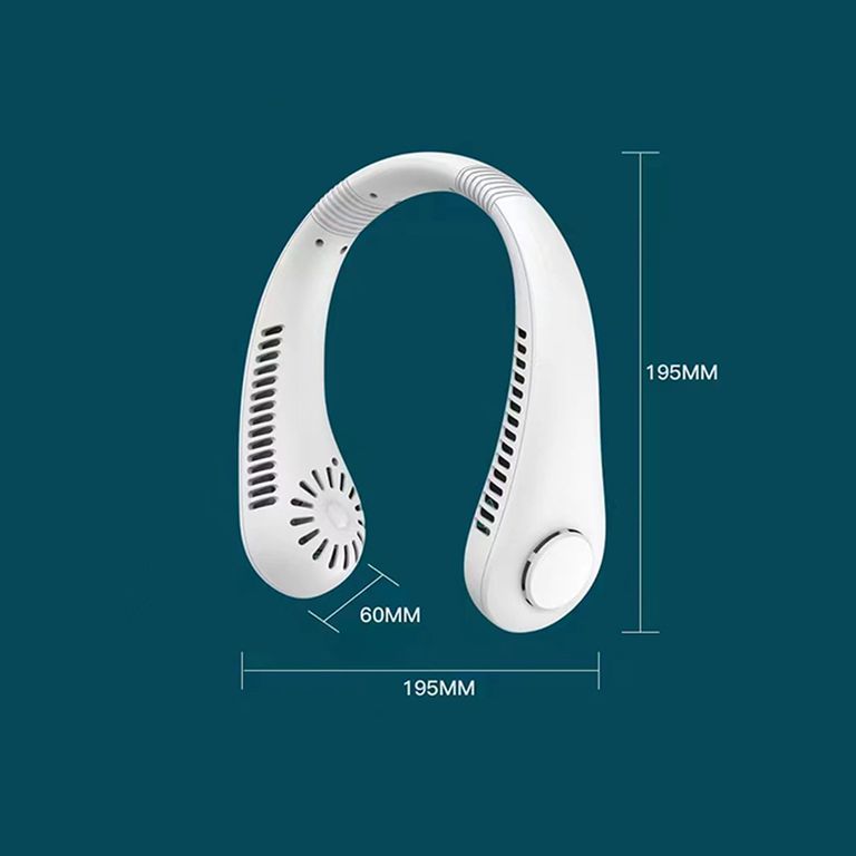 Ventilador de Cuello Portátil USB- Recargable, 3 Velocidades