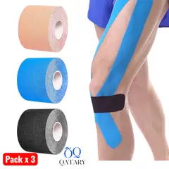 OEM - Pack x3 Cinta Kinesiologica Elastica Adhesiva 5cmx5m FisioTerapia y Deportes