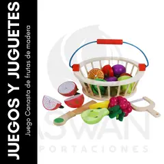 GENERICO - Juego Canasta de frutas de madera