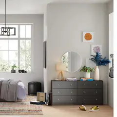 PELIKANO - Comoda Melamina Temp Negro 6 Cajones 1.20m