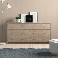 PELIKANO - Comoda Melamina Temp Maderado 6 Cajones 1.20m