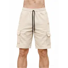 ENKI - Short Hombre Waffle Hueso Casual Premium Urbano
