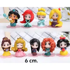 GENERICO - PRINCESAS CENICIENTA SIRENITA RAPUNZEL MULAN VALIENTE 9 UNID