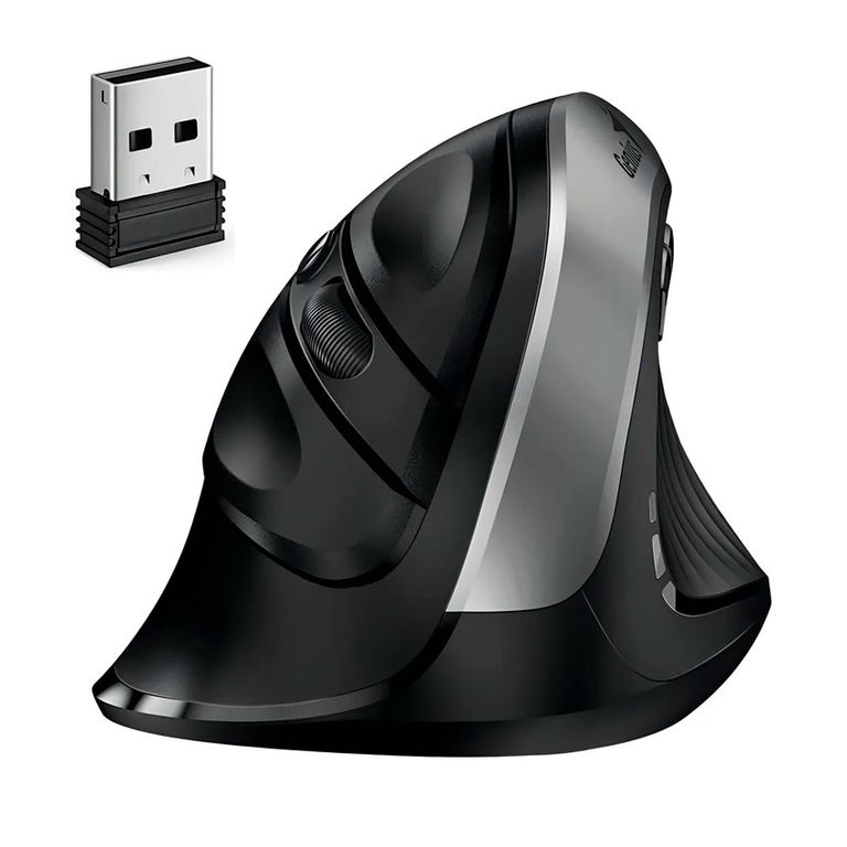 MOUSE ERGO 8250S WIRELESS VERTICAL GRIS ERGONÓMICO 1600 DPI