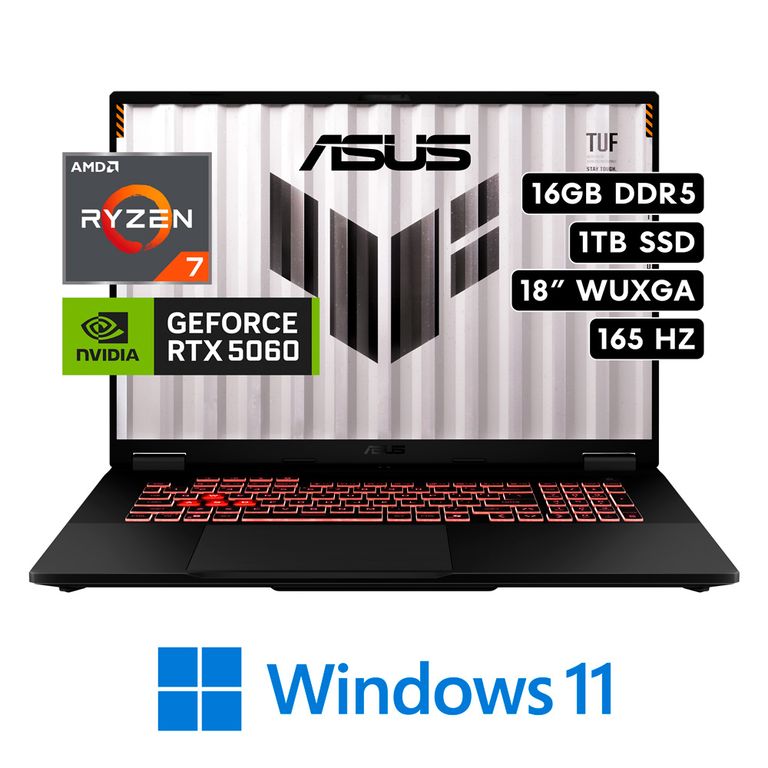 Laptop TUF A18 FA808UM-IS74 - RYZEN 7 260 RAM 16GB 1TB SSD RTX 5060 8GB 18″ WUXGA W11