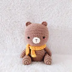 BE CRAFTY - Muñeco Peluche Juguete Artesanal Oso Marrón Tejido a Mano