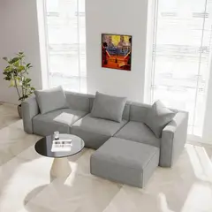 GENERICO - SECCIONAL MODELO LIBANO COLOR PLATA