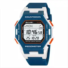 SKMEI - Reloj Motion Unisex Digital Deportivo Podometro 5 Alarmas 2596