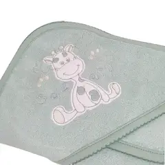 GENERICO - Toalla de Baño Bebé con Capucha Verde Felpa Algodón 95 cm x 86 cm