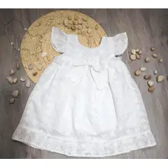 BANNITAS - VESTIDO CASUAL ALESSIA PARA NIÑAS/ broderie blanco/ 18 meses