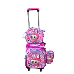 GENERICO - SET MOCHILA LUCES RUEDA 3D LABU - MOCHILA - LONCHERA Y CARTUCHERA