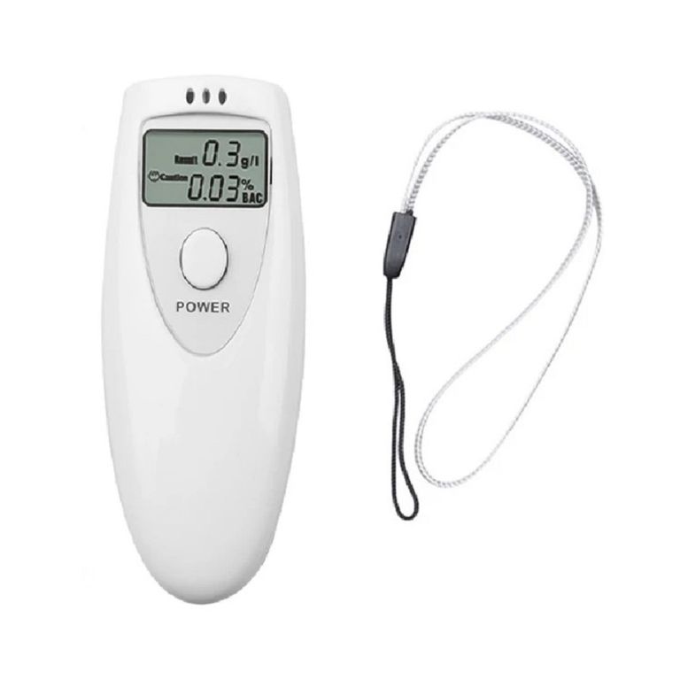 Alcoholímetro Digital Lcd Portátil Sin Boquillas Blanco Caja