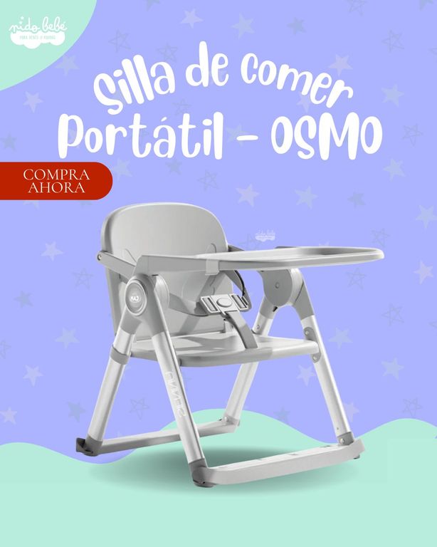 Silla de Comer de bebé portatil OSMO - COLOR PLOMO