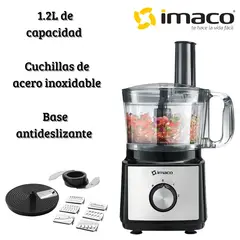 IMACO - Procesador de alimentos FP7581 Pica Rebana Corta Tritura Mezcla y Desgarra