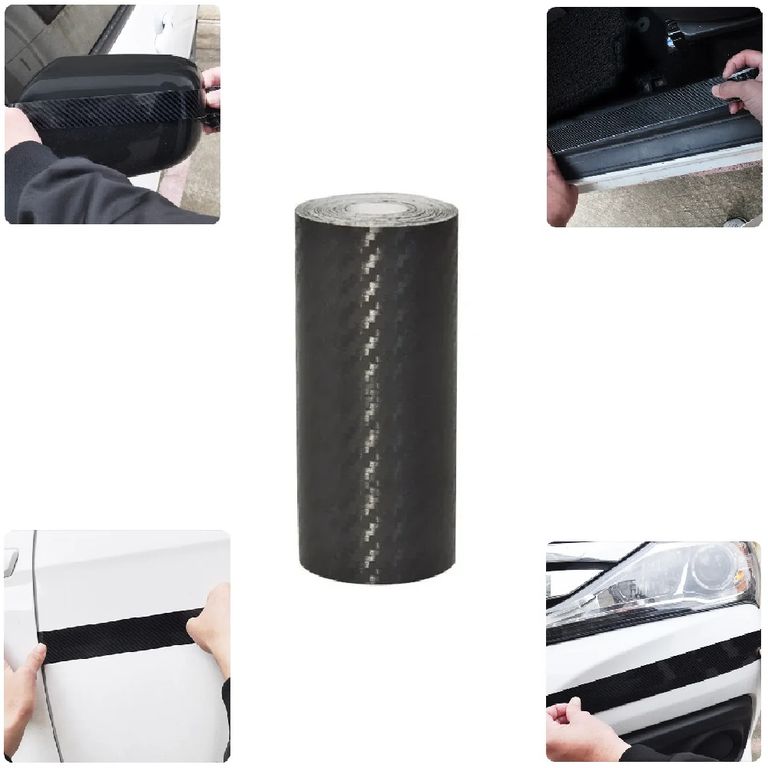Cinta Pegatina Nano Fibra de Carbono 3D Mate 5cm x 5m Protector Autos