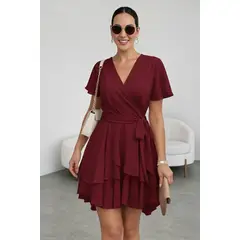 GENERICO - Vestido coctel gasa con lazo