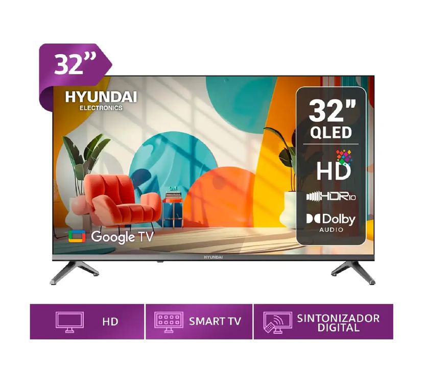 Televisor QLED 32" HD Smart TV Google TV Año 2025 HYLED3259QG