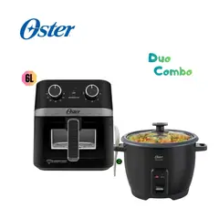 OSTER - Combo Freidora de Aire CKSTAF60WMDF y Olla Arrocera CKSTRCB10DFBLK