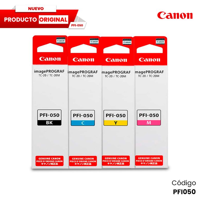 Kit Tinta PFI-050 Original Negro Cian Magenta Amarillo