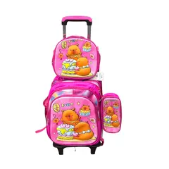 GENERICO - SET MOCHILA LUCES RUEDA 3D CAPI- MOCHILA - LONCHERA Y CARTUCHERA