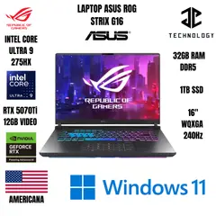 ASUS - LAPTOP ROG STRIX G16 ULTRA 9 275HX / 32GB RAM DDR5 / 1TB SSD / RTX 5070Ti 12GB VIDEO