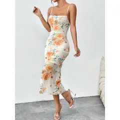 GENERICO - VESTIDO FLOREADO CORTE SIRENA PARA DAMA