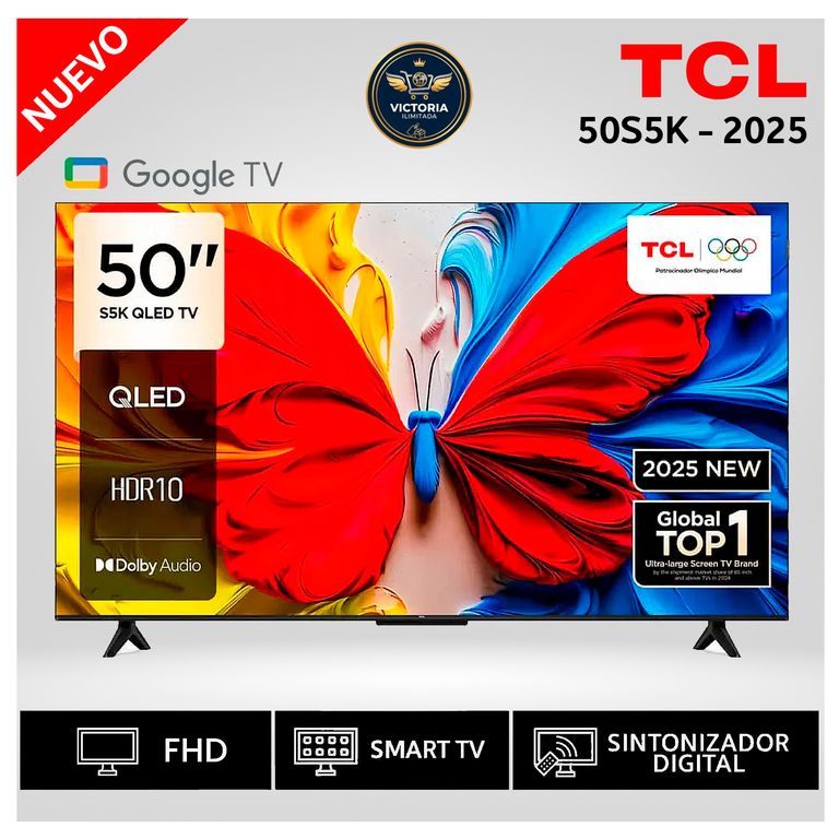 Televisor QLED FHD Smart Google TV 50S5K Modelo Nuevo