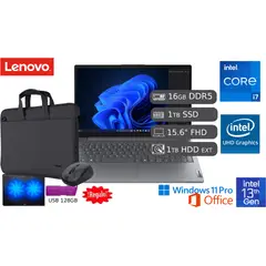LENOVO - Laptop V15 G5 IRL i7-13620H 16GB DDR5 1TB SSD 156 FHD + 1TB HDD EXTERNO + COOLER