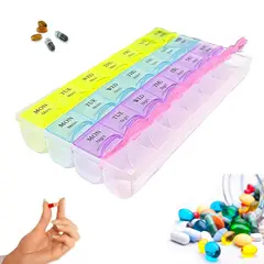 GENERICO - Pastillero Semanal 4 tomas diarias Organizador de Pastillas