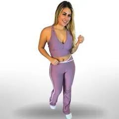 WAKE IT - Conjunto Deportivo Mujer Top Banda Ancha + Legging Palazzo