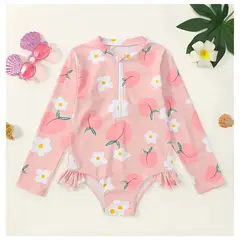 GENERICO - Traje de Baño Niña Con Estampado Manga Larga