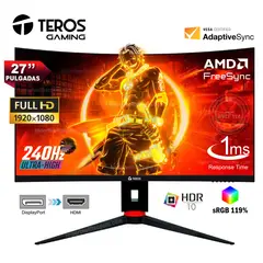TEROS - Monitor Curvo 27 FHD VA 240Hz 1ms HDMI DP HDR10 Adaptive-Sync