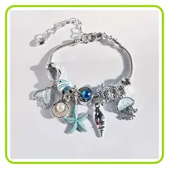 GENERICO - Pulsera Charms Temática Marina Playera Ajustable