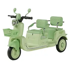 GENERICO - TRIMOTO VINTAGE a batería 12V- DOBLE ASIENTO CON CONTROL REMOTO