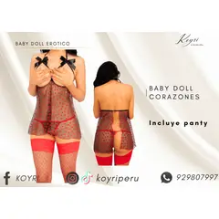 GENERIC - LENCERIA - BABY DOLL CORAZONES + ROPA INTERIOR Y PANTY