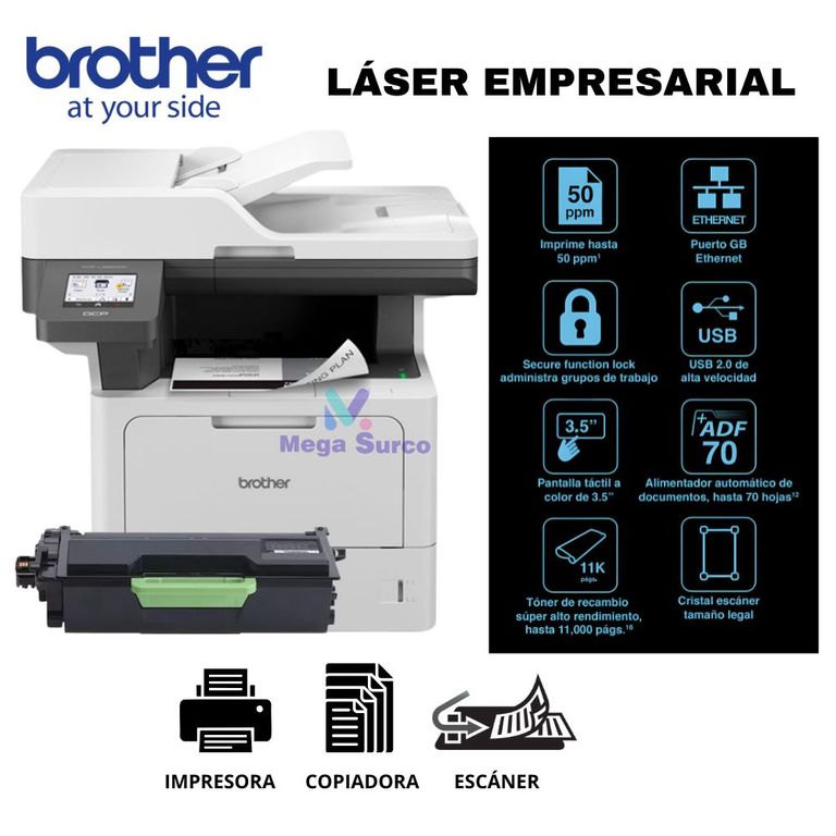 IMPRESORA DCP-L5660DN MULTIFUNCIONAL LASER MONOCROMÁTICO EMPRESARIAL