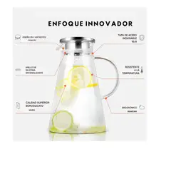 GENERICO - JARRA DE VIDRIO BOROSILICATO PREMIUM RESISTENTE AL CALOR 1.8 LT