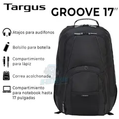 TARGUS - MOCHILA GROOVE 17 PARA LAPTOP COLOR NEGRO