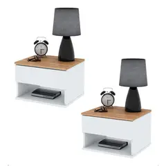 ANYHOGAR - Mesita De Noche Flotante 1 Cajón X 2