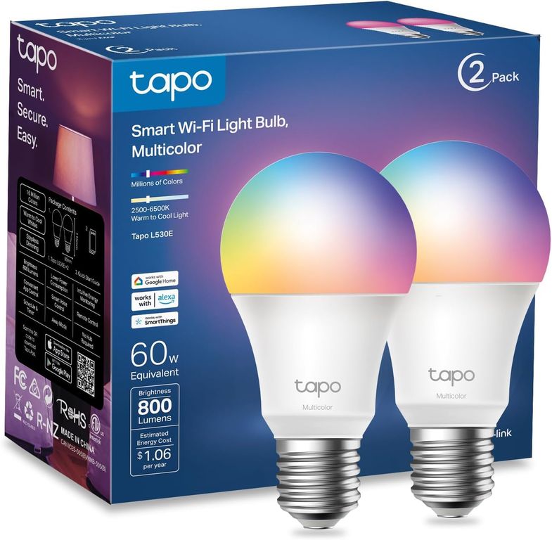 FOCO INTELIGENTE WIFI TAPO L530E 2 PACK - BLANCA CALIDA Y RGB