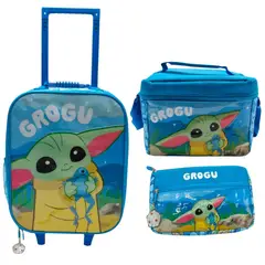 DISNEY CLASICOS - Pack Escolar Maleta Baby Yoda Azul Oficio