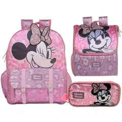 DISNEY CLASICOS - Pack Escolar Mochila Minnie Mouse Rosado Oficio