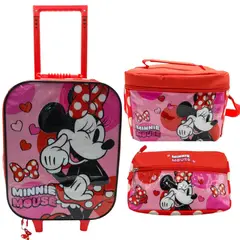 DISNEY CLASICOS - Pack Escolar Maleta Minnie Mouse Eco Rojo Oficio